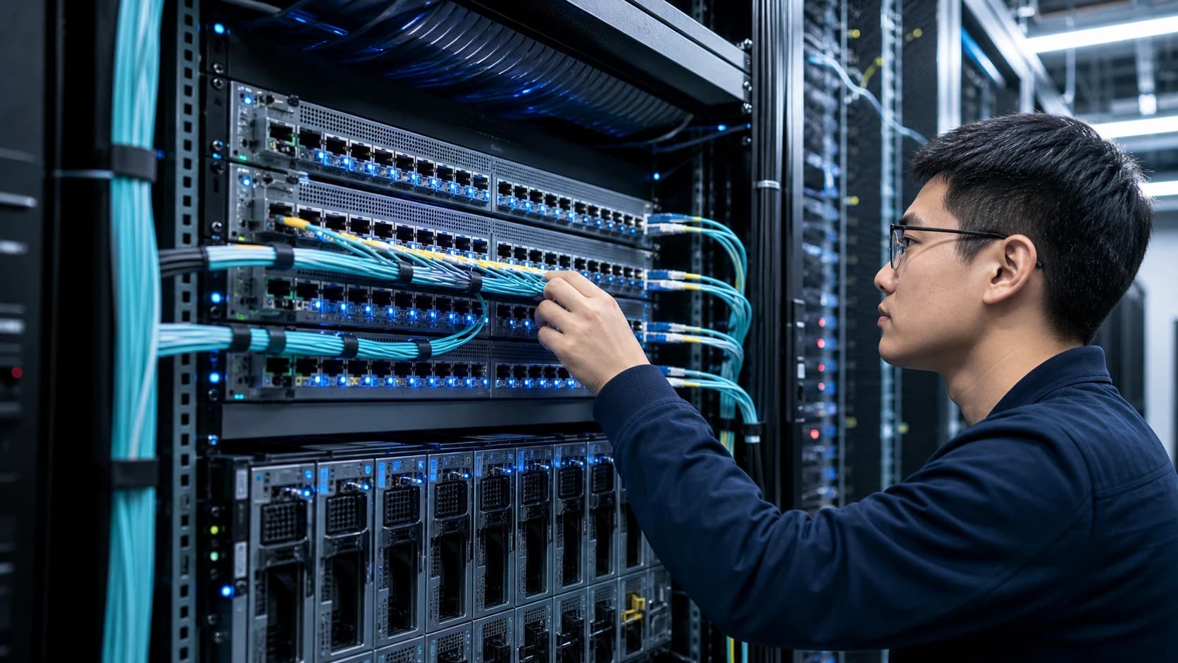 AI fabric — production cluster cabling detail