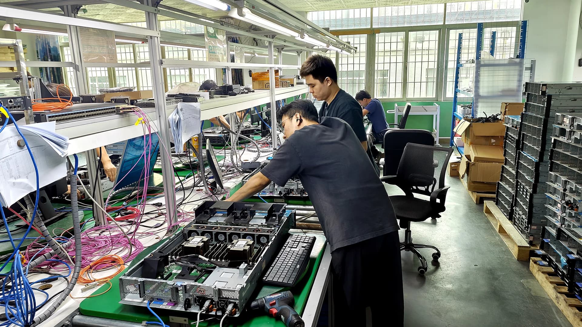 QC testing bench — the heart of the operation
