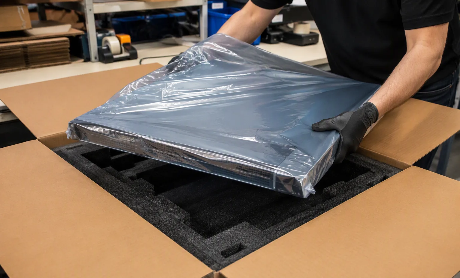 Foam packaging of rack accessories