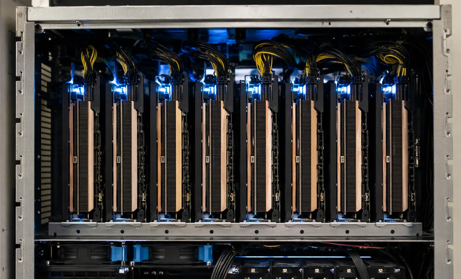 Dense GPU compute rack front view