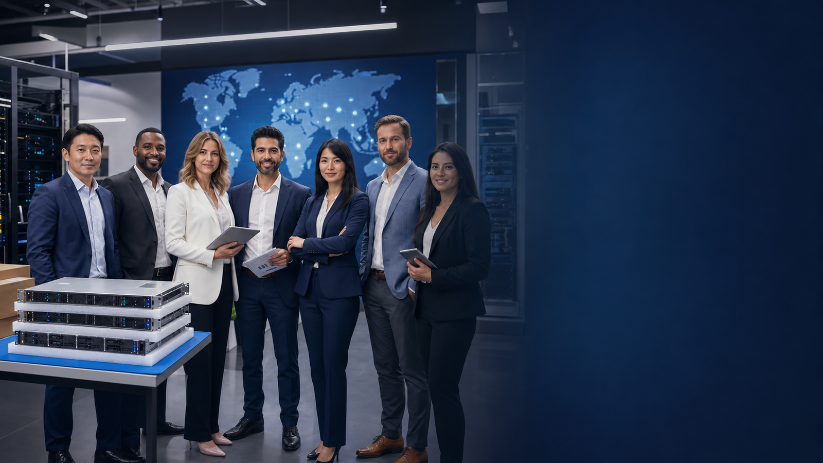 Global sales collaboration — illustrative international team