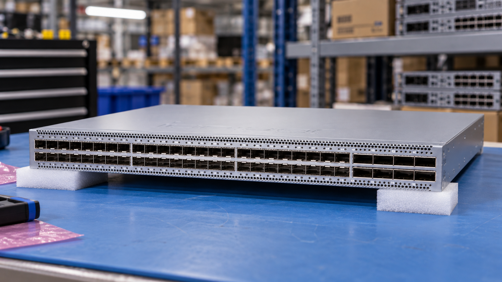 Juniper QFX5120-48Y front panel — reference-based generated view